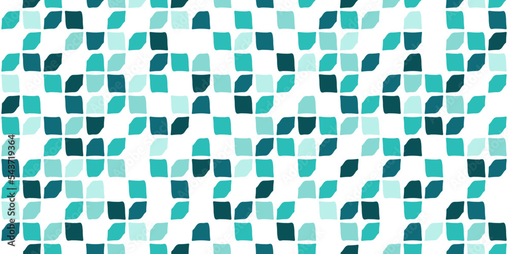 Leinwandbilder Mint color tiles, vector and repeat mosaic. Simple tiled vector for seamless print.