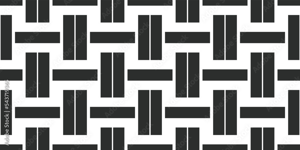 Poster Black sticks horizontal and vertical position. A vector of rectangles alternating vertical and horizontal.