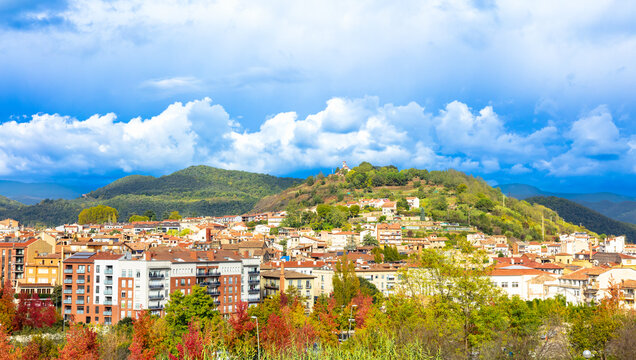 Garrotxa- Olot city landscape-Catalonia in Spain