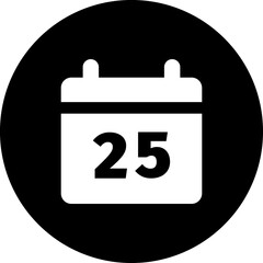 Calendar glyph circle icon