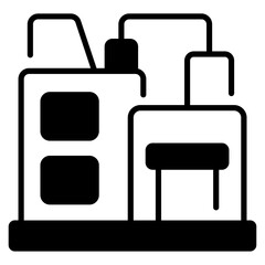 Half solid outline icon related to industry , factory , and cargo 