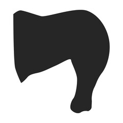 Fried chicken isolated black icon. Vector illustration crispy wing on white background. Vector black icon fried chicken .