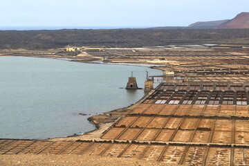 Salinas de Janubio in Southern Lanzarote, Canary Islands, Spain
