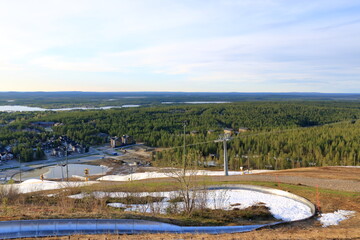 the summer toboggan run in Levi ski resort in Lapland, Finland
