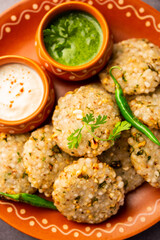 sabudana wada or shabudana vada called in india made from sago and served with chutney