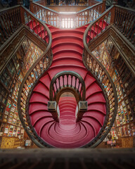 Fototapeta premium Lello Bookstore Interior and its famous staircase - Porto, Portugal