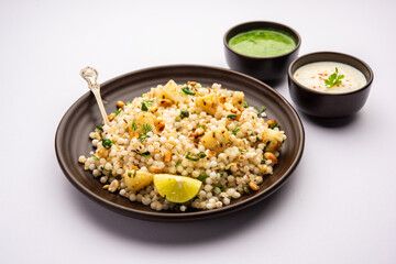 Sabudana Khichadi - An authentic dish from Maharashtra made with sago seeds, served with curd