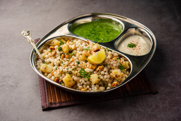 Sabudana Khichadi - An authentic dish from Maharashtra made with sago seeds, served with curd