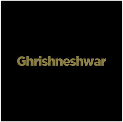 Obraz premium Ghrishneshwar (lord Shiva)Jyotiringa typography. Ghrishneshwar lettering.