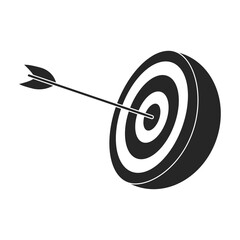 Target vector icon.Black vector icon isolated on white background target.