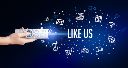 hand holding wireless peripheral concept