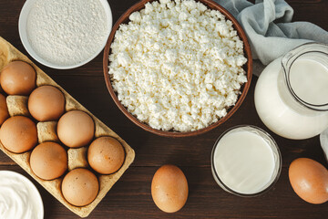 Bakery background. Bake ingredient for recipe Easter cake or dessert, pie.