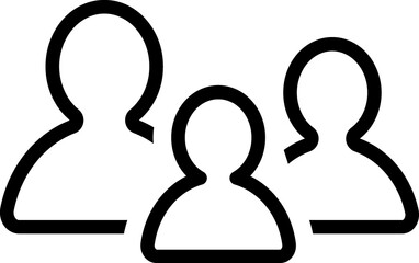 Parents with child silhouette outline vector sign