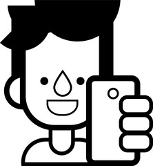 Selfie cartoon people icon. Face