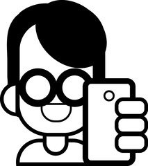 Obraz premium Selfie cartoon people icon. Face