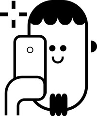 Selfie cartoon people icon. Face