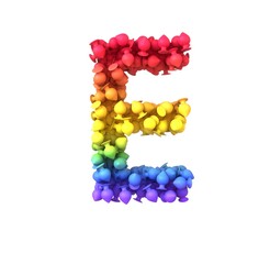 Rainbow Butt Plug  Themed Font  Letter E