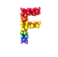 Rainbow Butt Plug  Themed Font  Letter F