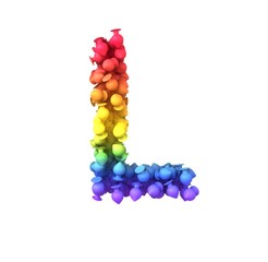 Rainbow Butt Plug  Themed Font  Letter L