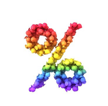Rainbow Butt Plug  Themed Font  Percent Sign