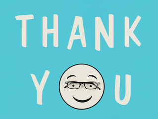 Thank you with a smiling friendly face, being thankful, communication concept
