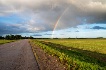 Rainbow near the road side