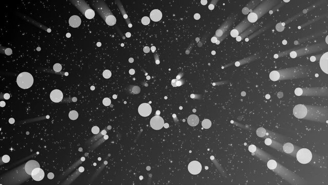 Animated White particles with white light rays background