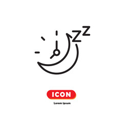 sleep time icon vector on white background