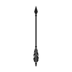 Arrow for bow vector icon. Black vector icon isolated on white background arrow for bow.