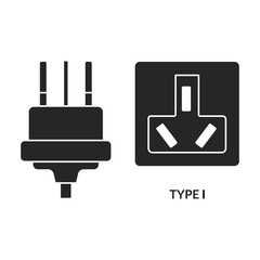 Socket vector icon.Black vector icon isolated on white background socket.