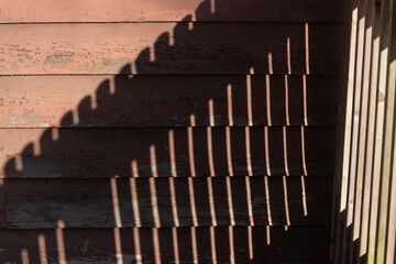 clapboard siding and wood railing 