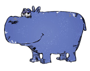 PNG illustration with a transparent background cartoon of a hippopotamus