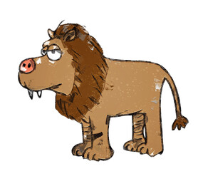 PNG illustration with a transparent background cartoon of a lion