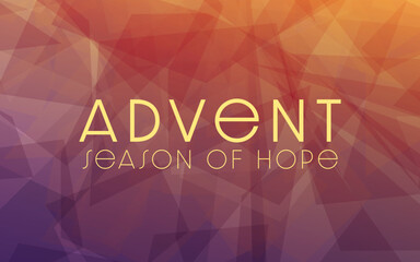 Advent, the season of hope banner in warm purple and gold, like flickering candle light.