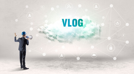 Engineer working on a social media concept