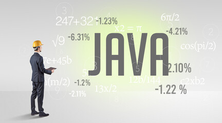 Engineer in hard hat with abbreviation