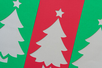 green and red paper holiday tree stencil cutouts