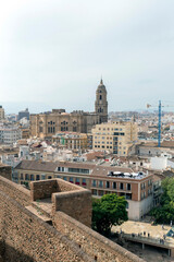 Obraz premium View of the Malaga Cathedral from the Alcazaba