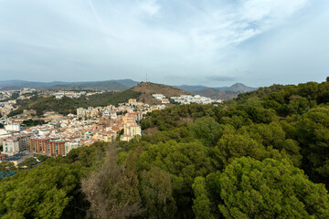 Fototapeta na wymiar View of Malaga from the Castle of Gibralfaro