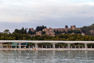 View of the Alcazaba of Malaga from the port