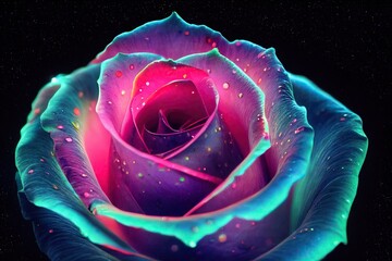 Cosmic universe galaxy rose closeup