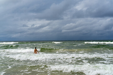person on the beach baltic sea