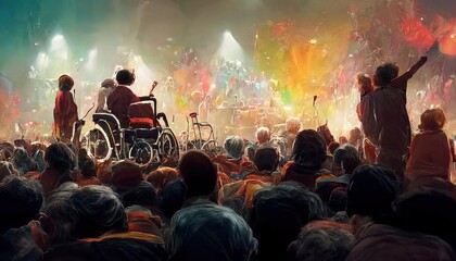 Handicap Inclusion on Public Spaces, Rock Concerts, and Events, allowing people on wheelchair with equal conditions
