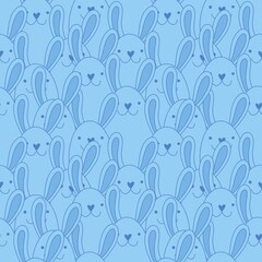 Cartoon animals kawaii seamless rabbit bunnies pattern for wrapping paper and kids clothes print and fabrics