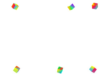 Iridescent Box Vector White Background.