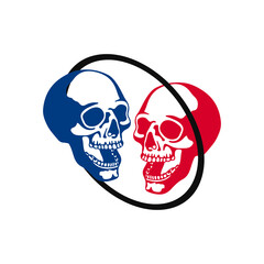 vector illustration of two skulls with concept