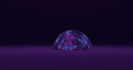 4k beautiful abstract neon ball like nebula planet with violet dark background digital art 