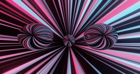 3d optical illusion colorful stripes balls moving inside the vector tunnel ball stripes psychedelic abstract digital art