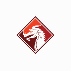 Fototapeta premium illustration of dragon head, vector art.