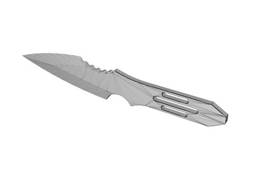 3D illustration of throwing knife isolated